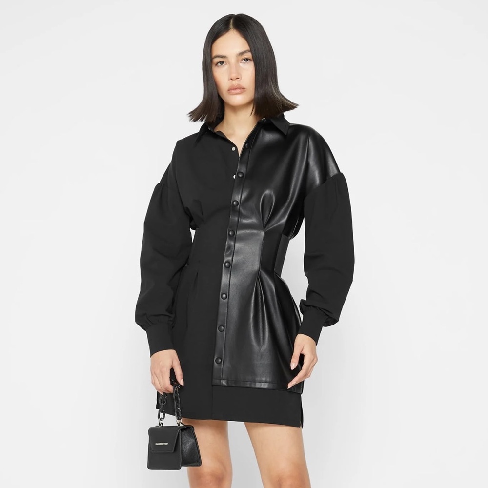 Maniere De Voir Black Collar Dress (Black) 👗💫